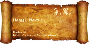 Hegyi Martin névjegykártya